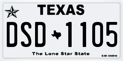 TX license plate DSD1105