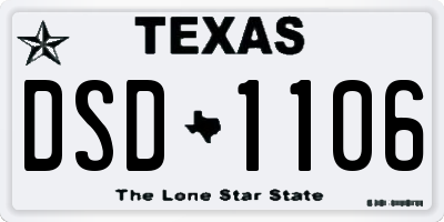 TX license plate DSD1106
