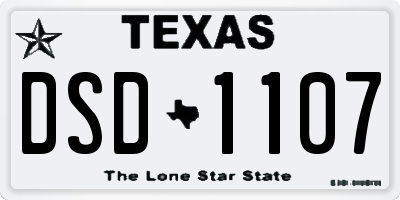 TX license plate DSD1107