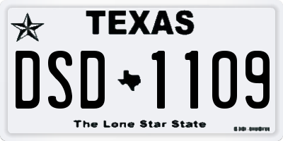 TX license plate DSD1109