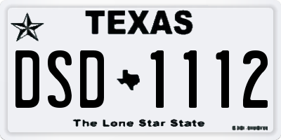 TX license plate DSD1112