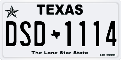 TX license plate DSD1114