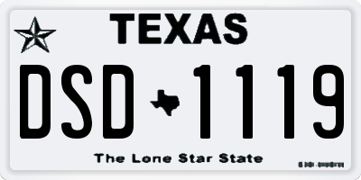 TX license plate DSD1119