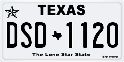 TX license plate DSD1120