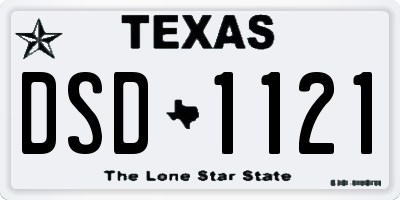 TX license plate DSD1121