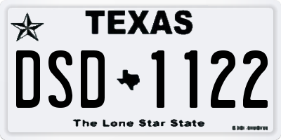 TX license plate DSD1122