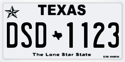 TX license plate DSD1123