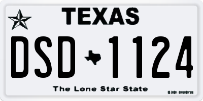TX license plate DSD1124