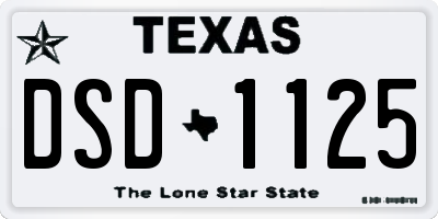 TX license plate DSD1125