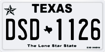 TX license plate DSD1126