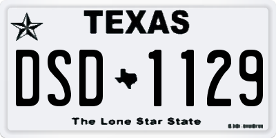 TX license plate DSD1129