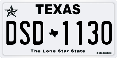 TX license plate DSD1130