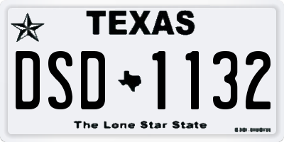 TX license plate DSD1132