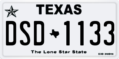 TX license plate DSD1133