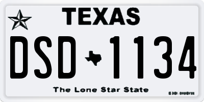 TX license plate DSD1134