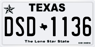 TX license plate DSD1136