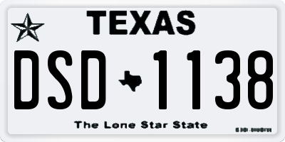 TX license plate DSD1138
