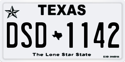 TX license plate DSD1142