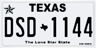 TX license plate DSD1144