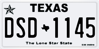 TX license plate DSD1145