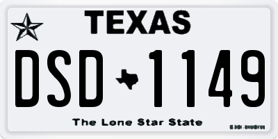 TX license plate DSD1149