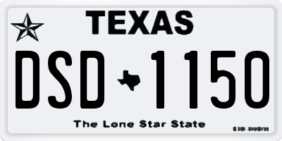 TX license plate DSD1150