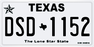TX license plate DSD1152