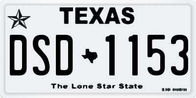 TX license plate DSD1153