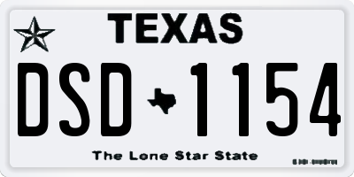 TX license plate DSD1154