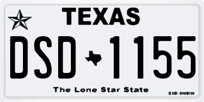 TX license plate DSD1155