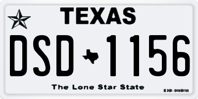 TX license plate DSD1156