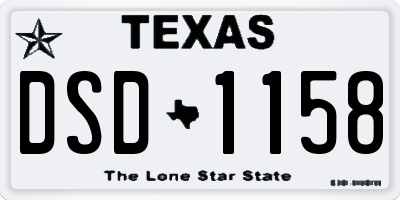 TX license plate DSD1158