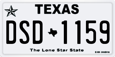 TX license plate DSD1159