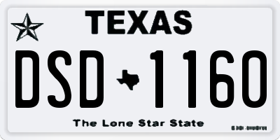 TX license plate DSD1160