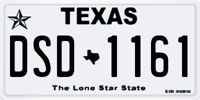 TX license plate DSD1161