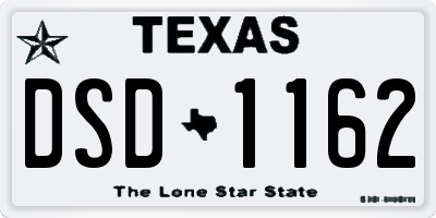 TX license plate DSD1162