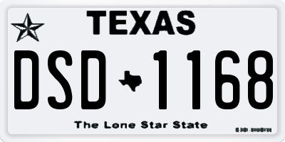 TX license plate DSD1168