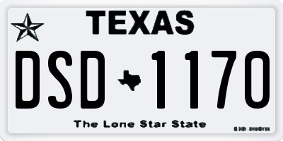 TX license plate DSD1170