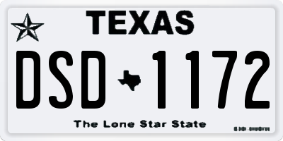 TX license plate DSD1172