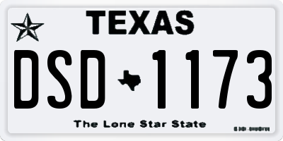 TX license plate DSD1173