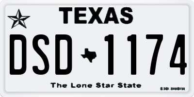TX license plate DSD1174