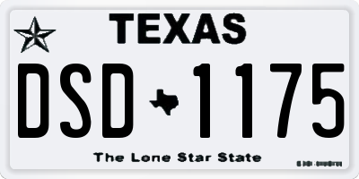 TX license plate DSD1175