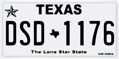 TX license plate DSD1176