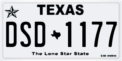 TX license plate DSD1177