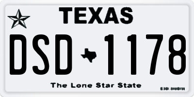 TX license plate DSD1178