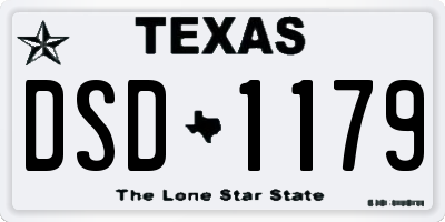TX license plate DSD1179