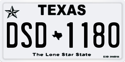 TX license plate DSD1180