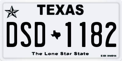 TX license plate DSD1182
