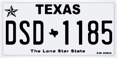 TX license plate DSD1185