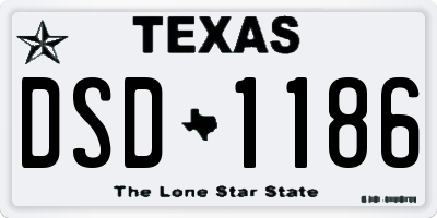 TX license plate DSD1186